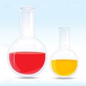 Colored chemical in flask